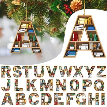 Новый креативный книжный шкаф с алфавитом, рождественская елка, кулон, автомобильный рюкзак, домашний декор, висячее украшение, рождественские праздничные подарки