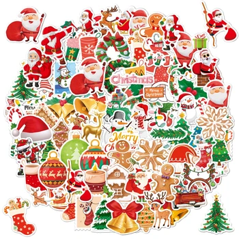Рождественские наклейки Наклейки в форме снеговика Санта-Клауса Рождественские украшения 2023 Navidad Natal Рождественские подарки Новый год 2024