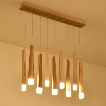 Спичечные деревянные подвесные светильники для бара, кухни, магазина, ресторана, гостиной, северного света, натурального дерева, японских подвесных светильников