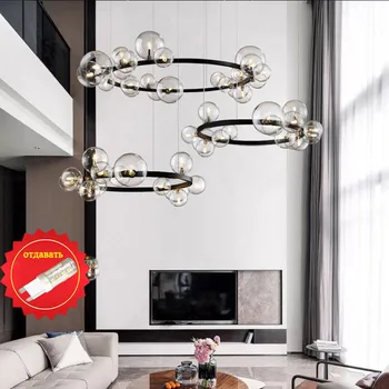 Скандинавская стеклянная люстра для столовой, современный подвесной светильник, светодиодный, декоративный, домашняя спальня, гостиная, кухня, люстра