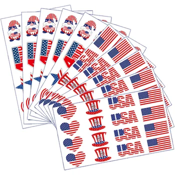 10 листов моющиеся наклейки на руки Подарок Американская партия Принадлежности Татуировки в честь Дня независимости