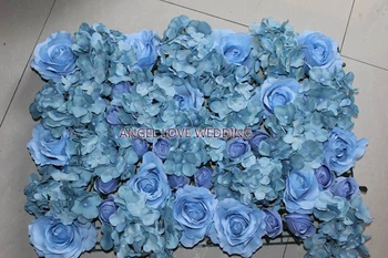 SPR FreeShipping-10 шт./лот светло-голубой искусственный шелк роза гортендж цветок стена свадебный фон газон / столб украшение рынка