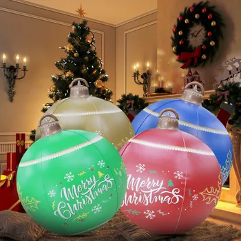 24-дюймовый декоративный шар на открытом воздухе рождественский надувной декоративный шар из ПВХ для вечеринки Chiristmas Крытый открытый двор садовые украшения