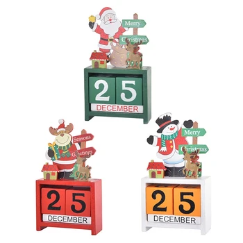Рождественский настольный календарь Настольный номер Дата Деревянные блоки Календарь обратного отсчета Рождественский настольный календарь Рождественский декор