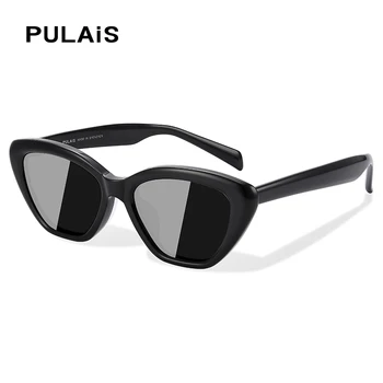  Солнцезащитные очки Pulais для женщин Мода 2023 Поляризационные линзы UV400 Glare Cateye Trend Black Luxury Brand Vintage Style Очки