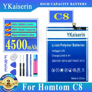 YKaisrrin C 8 4500mAh Аккумулятор для HOMTOM C8 5.5 дюймов 18:9 Полноэкранный Android 8 Android8 Аккумуляторы для смартфонов + Бесплатные инструменты