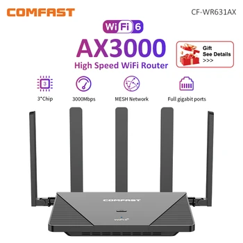 COMFAST WiFi6 MESH Маршрутизатор 2,4 ГГц и 5 ГГц Беспроводной маршрутизатор AX3000 Гигабитный порт Мощная антенна с высоким коэффициентом усиления 5 * 5 дБи WPA3 OFDMA MU-MIMO