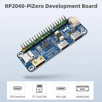 RP2040-PiZero Плата для разработки на базе Raspberry Pi RP2040 16 МБ флэш-памяти USB Type C Mini HDMI-совместимый порт Слот для TF-карты