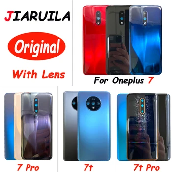 Оригинал для Oneplus 7 7T Pro Задняя крышка батареи Стеклянная задняя дверь Замена корпуса с объективом камеры + клей для 1 + 7 7t Pro