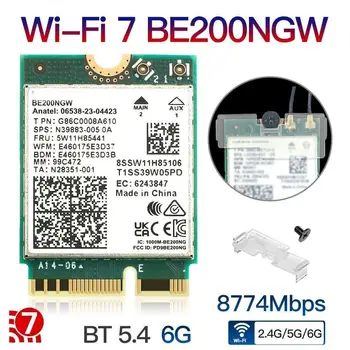 Сетевая карта Bluetooth Беспроводной адаптер Be200ngw WIFI7 8774M Gigabit 5G 6G Тройная двухдиапазонная встроенная беспроводная сетевая карта 5.4