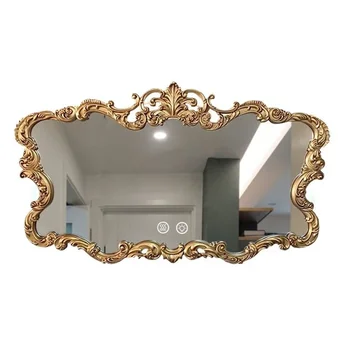 Европейское винтажное зеркало необычной формы с золотой каймой большое зеркало для ванной комнаты античная эстетика espelho para banheiro сантехника