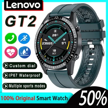 Lenovo Мужские и женские смарт-часы для Huawei GT2 BT Call IP67Водонепроницаемые смарт-часы Пользовательский циферблат Управление музыкой Монитор сердечного ритма Часы