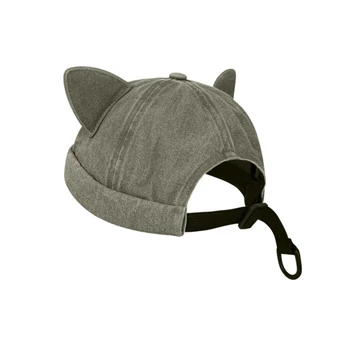 Прекрасная шапка-бини с кошачьими ушками без полей Солнцезащитная шапка-бини Шапка для горячих девушек
