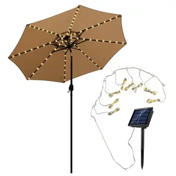 Солнечный светодиодный зонтик для патио с подсветкой Водонепроницаемый солнечный зонт со 104 солнечными светодиодными фонарями Консольный подвесной зонт с 8 режимами