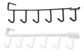 Кухонный пластик 6 крючков Вешалки предотвращают царапины Сверхмощный органайзер Многоразовый над шкафом Крючки Вешалки Крючки Аксессуары