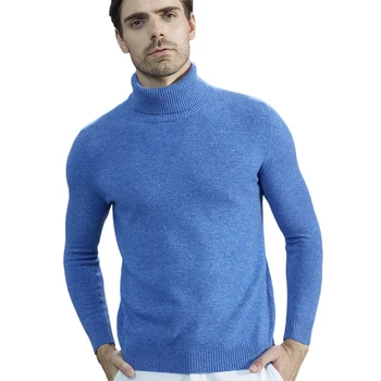 Мужчины Вязаные свитера Кашемировый свитер 100% Мериносовая шерсть Водолазка С длинным рукавом Толстый пуловер Зима Осень Мужские джемперы Одежда